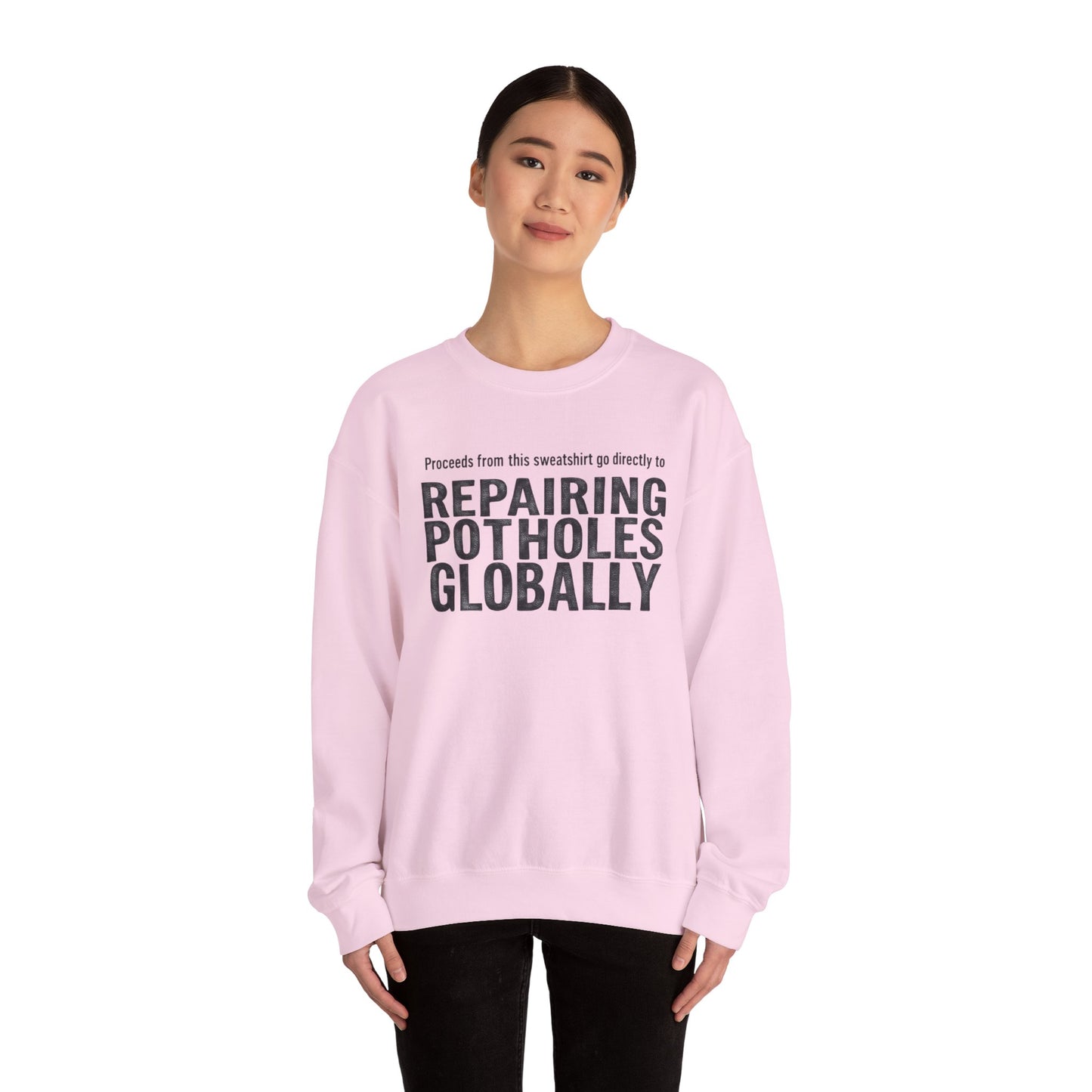 Eco-Friendly Crewneck Sweatshirt for Pothole Repair